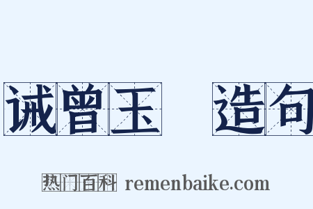 诫曾玉璟造句是什么意思的图片